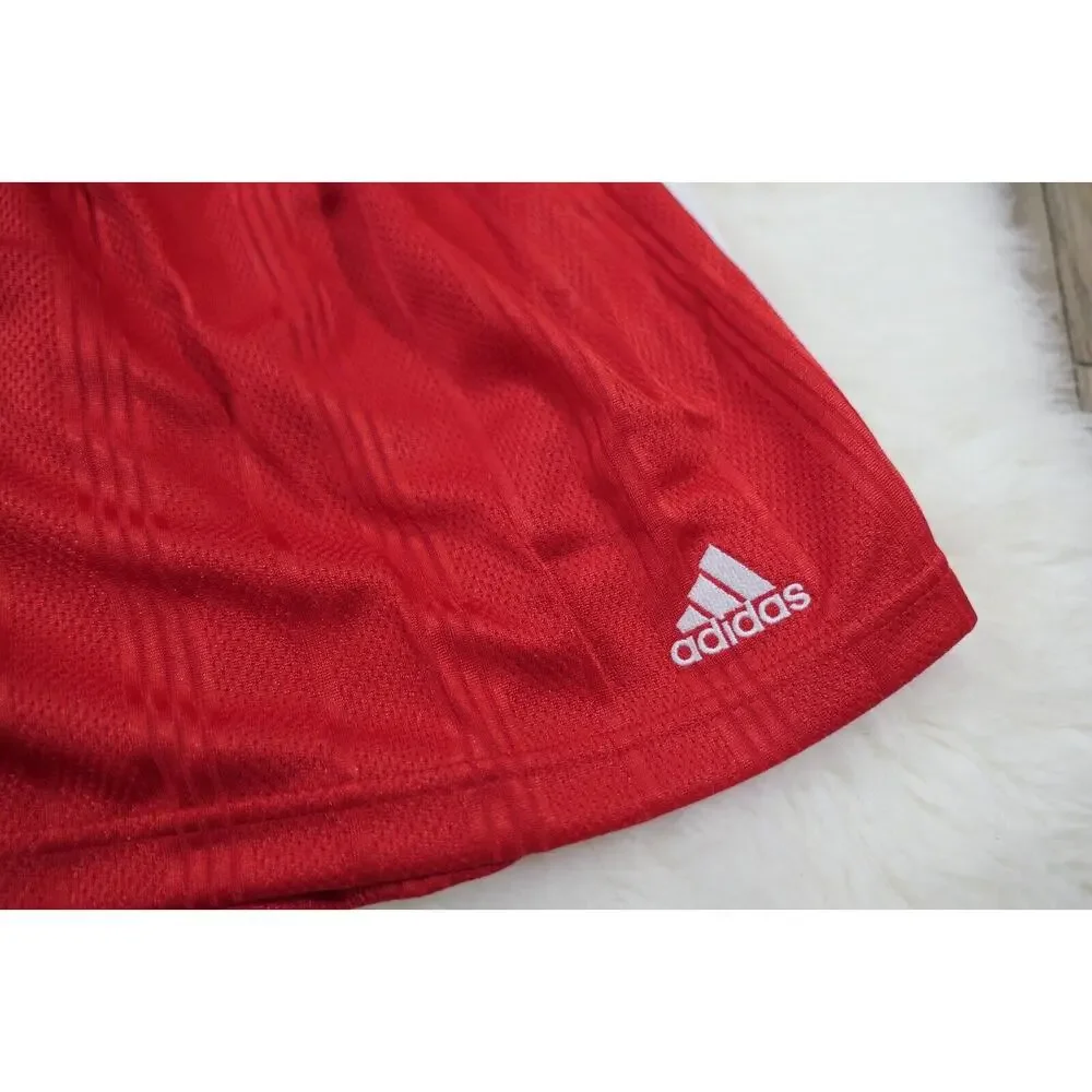 NWT Vintage Y2K 90s ADIDAS Soccer TREVISO Polyester Men's Red Shorts Large - Picture 2 of 11